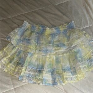 Loveshackfancy size large blue and yellow skirt